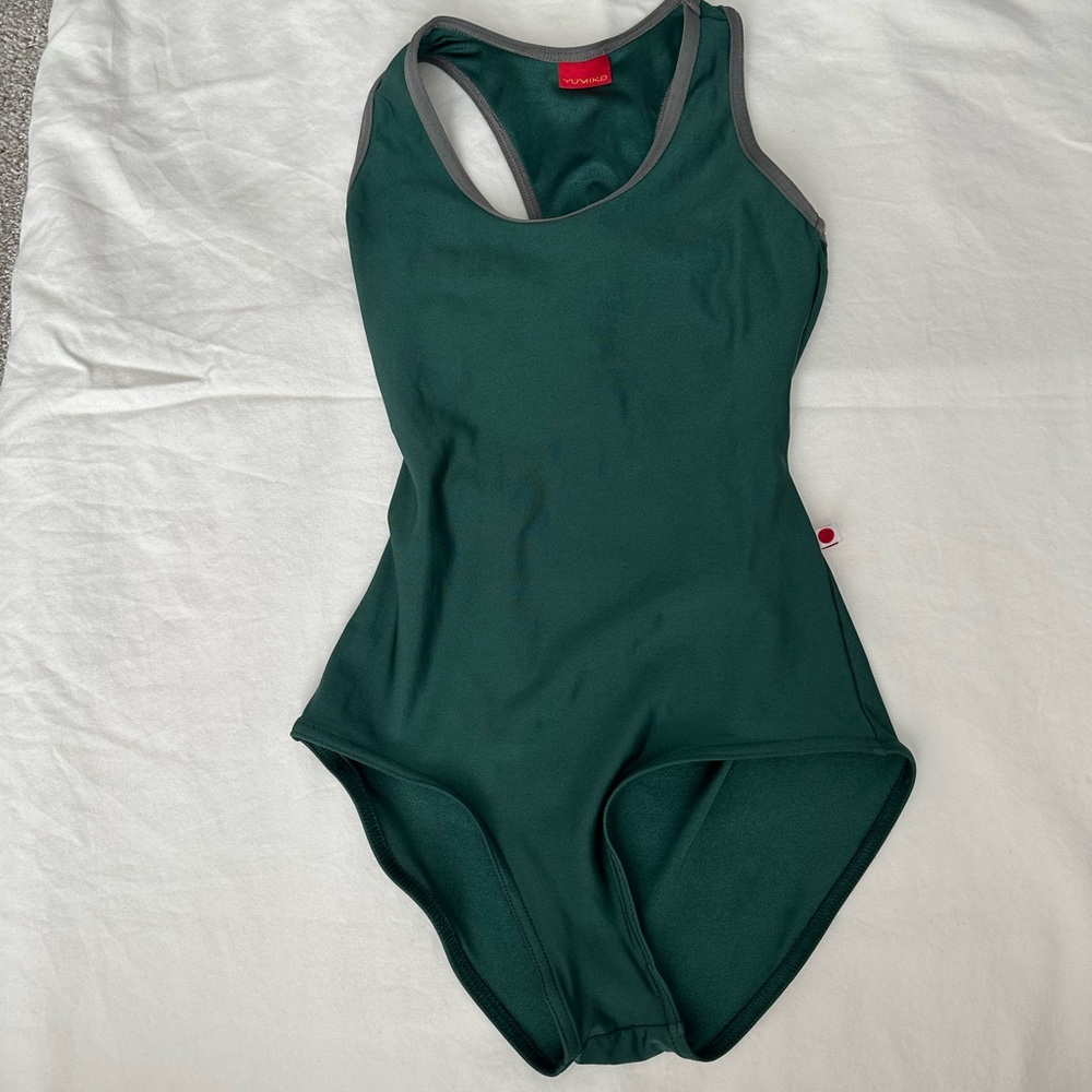 Yumiko Leotard. Green with gray trim.